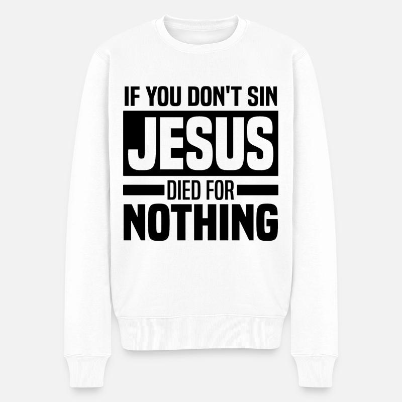 Anti Religion Shirts - Männer Premium Bio Pullover - Weiß