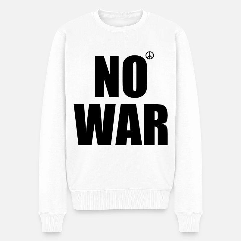 No war - Pull Premium bio Homme - blanc