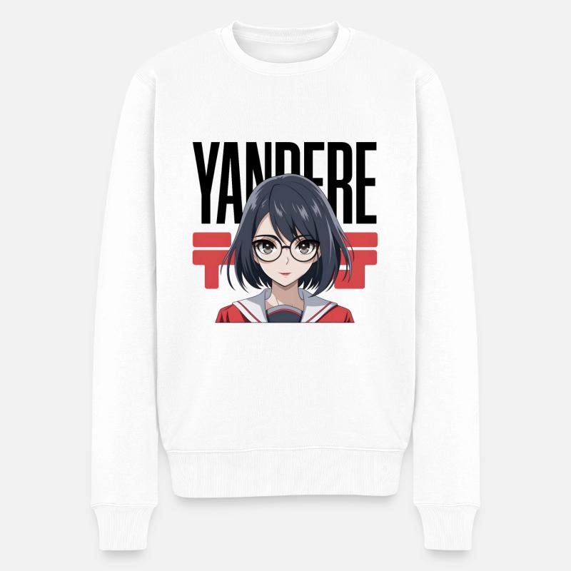 Yandere Simple Woman - Männer Premium Bio Pullover - Weiß
