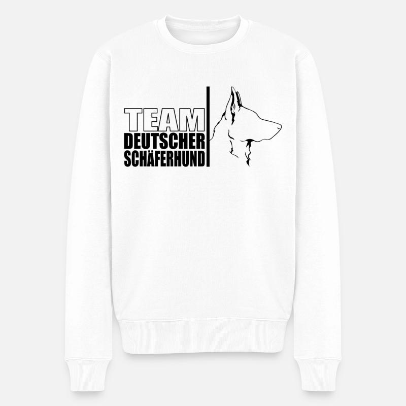 TEAM Deutscher Schäferhund Hunde Wilsigns - Männer Premium Bio Pullover - Weiß