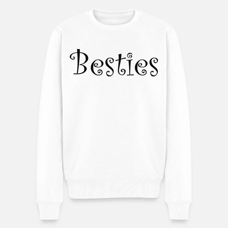 Besties Zitat - Männer Premium Bio Pullover - Weiß