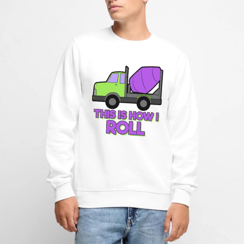 Excavator Construction Site Construction Worker Construction Rollers I Gift Men's Premium Organic Jumper