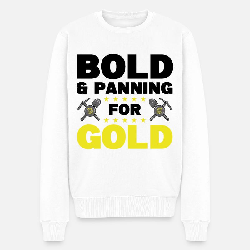Goldschürfen - Männer Premium Bio Pullover - Weiß