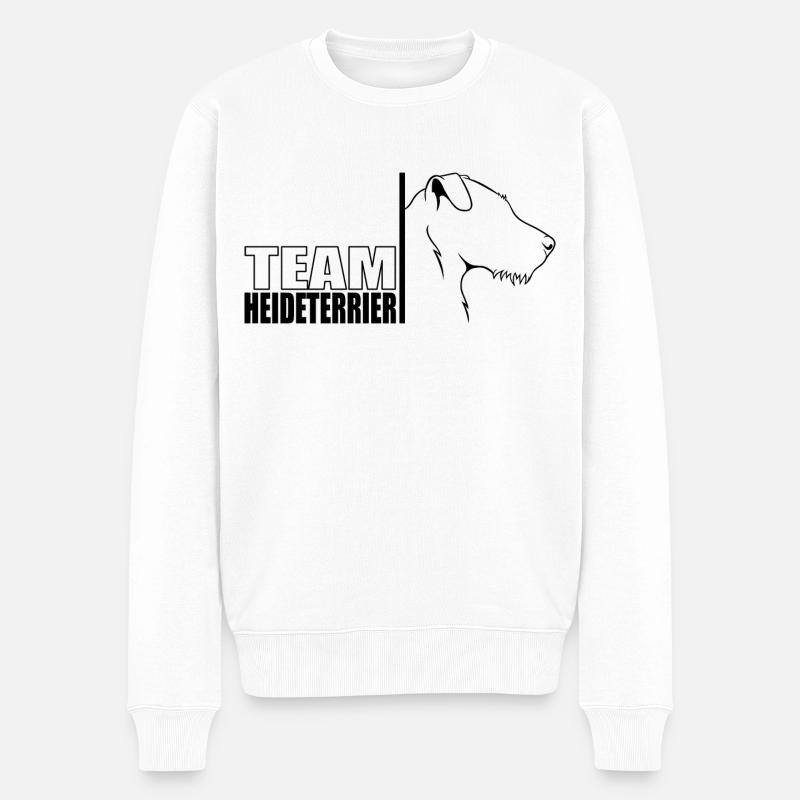 TEAM Heideterrier Hunde Hund Wilsigns - Männer Premium Bio Pullover - Weiß