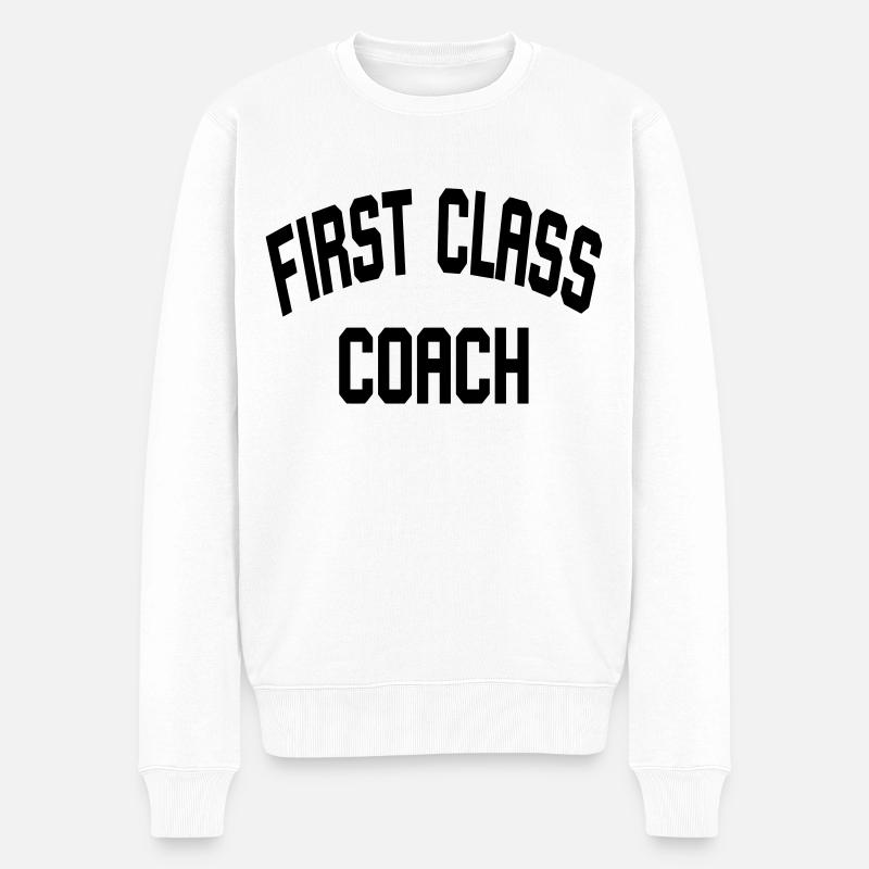 First Class Coach - Männer Premium Bio Pullover - Weiß