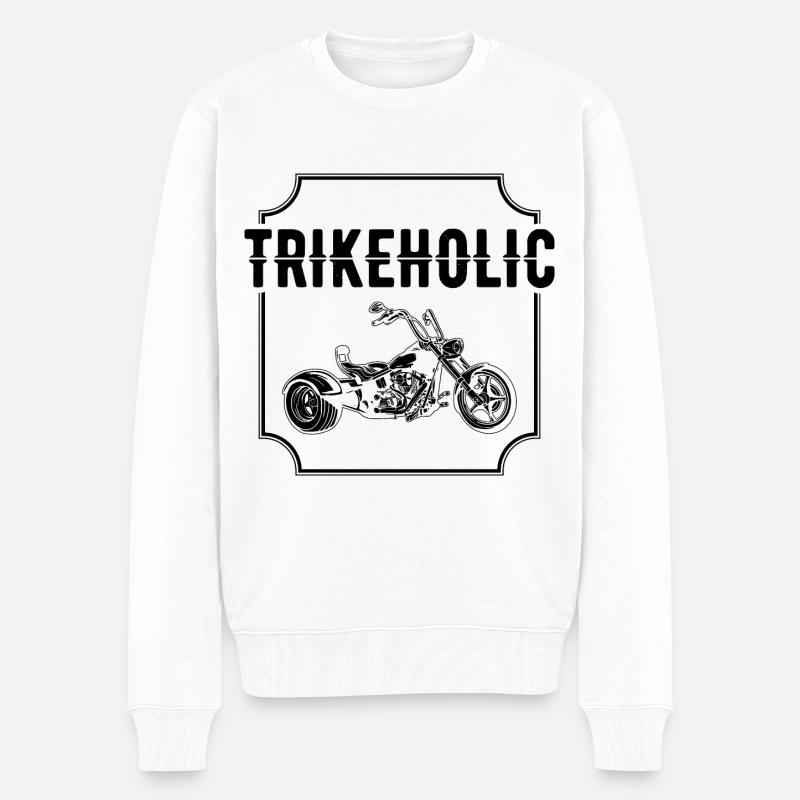 Trike Motorrad - Männer Premium Bio Pullover - Weiß