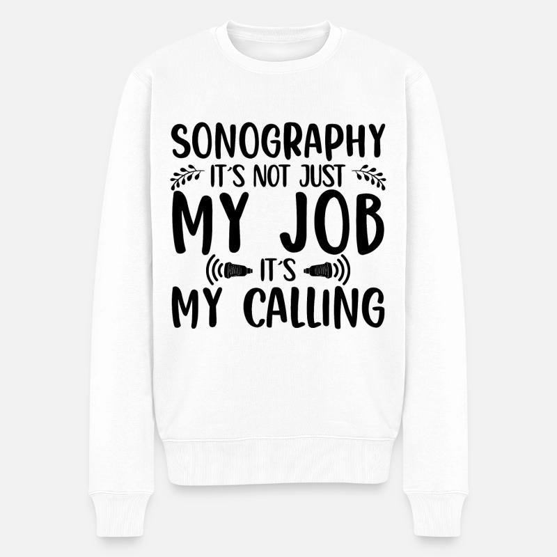 Sonography - Pull Premium bio Homme - blanc