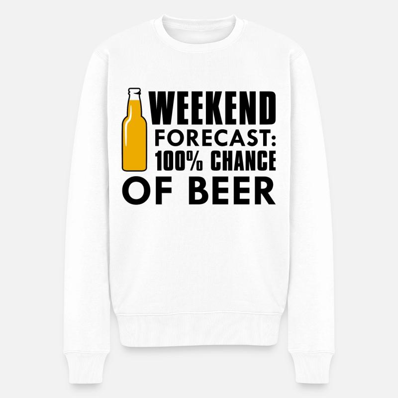 Prévisions du week-end Bière - Pull Premium bio Homme - blanc