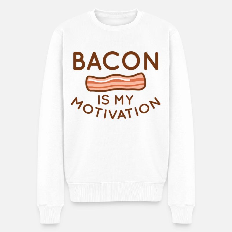 Bacon est ma motivation - Pull Premium bio Homme - blanc