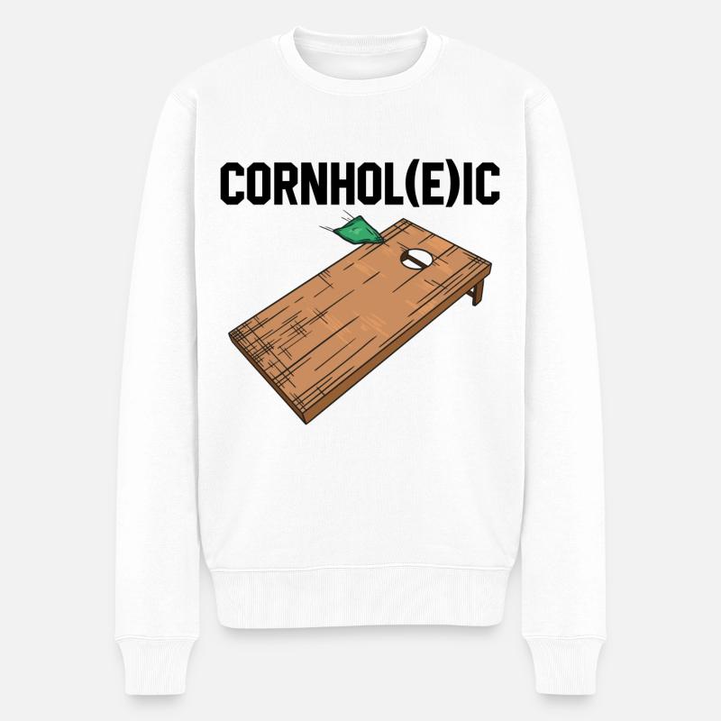 Cornhole - Männer Premium Bio Pullover - Weiß