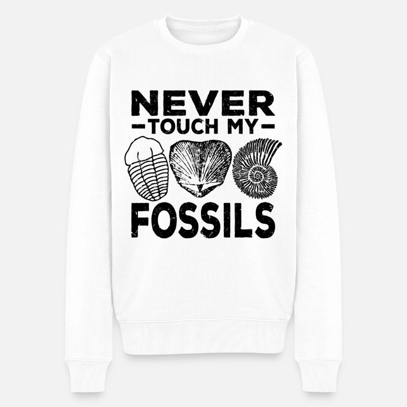 Fossilien Sammeln - Männer Premium Bio Pullover - Weiß