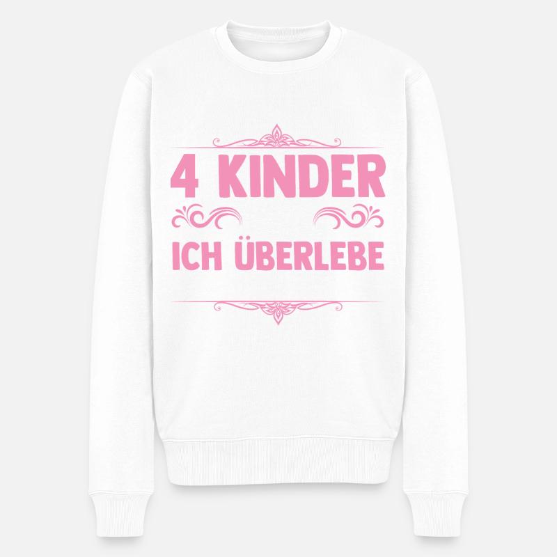Mama Von 4 Kindern - Männer Premium Bio Pullover - Weiß