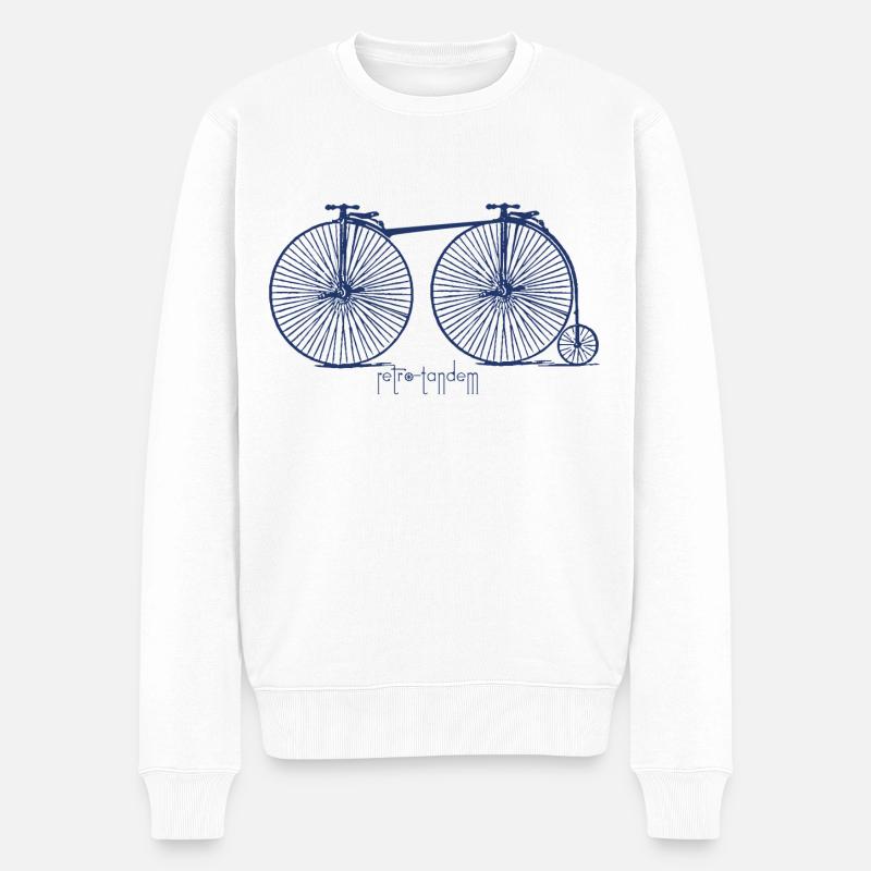 Retro tandem - Pull Premium bio Homme - blanc