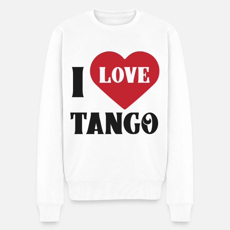 Ich Liebe Tango - Männer Premium Bio Pullover - Weiß