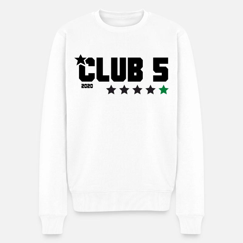 Club 5 logo Kaserne - Männer Premium Bio Pullover - Weiß