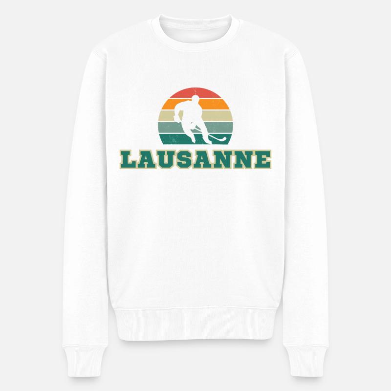 Lausanne, meine Stadt! - Männer Premium Bio Pullover - Weiß