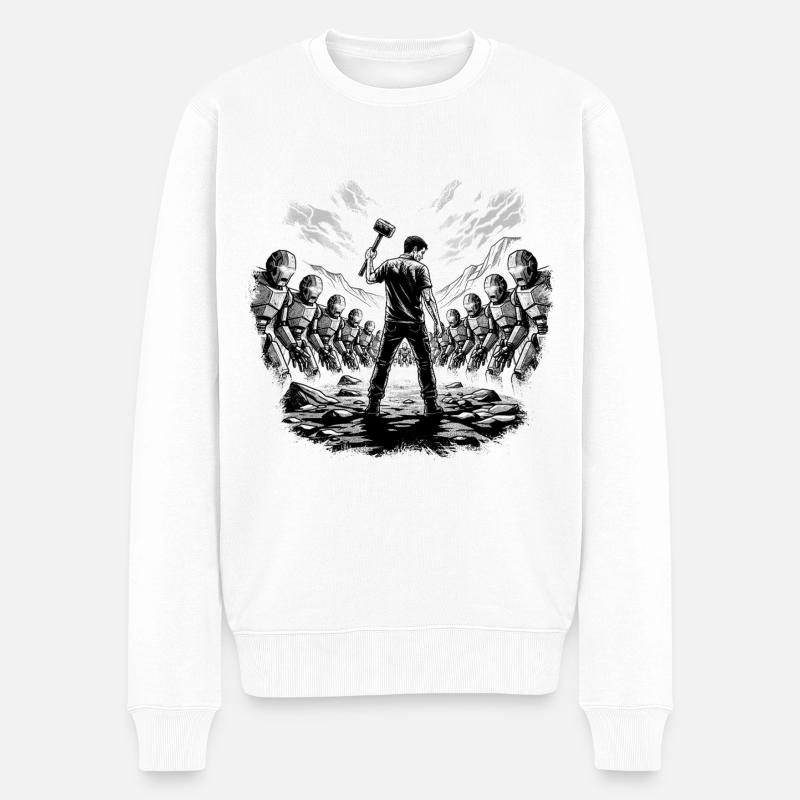 Der letzte Widerstand - Männer Premium Bio Pullover - Weiß