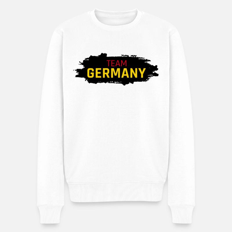 Team Germany Button - Männer Premium Bio Pullover - Weiß