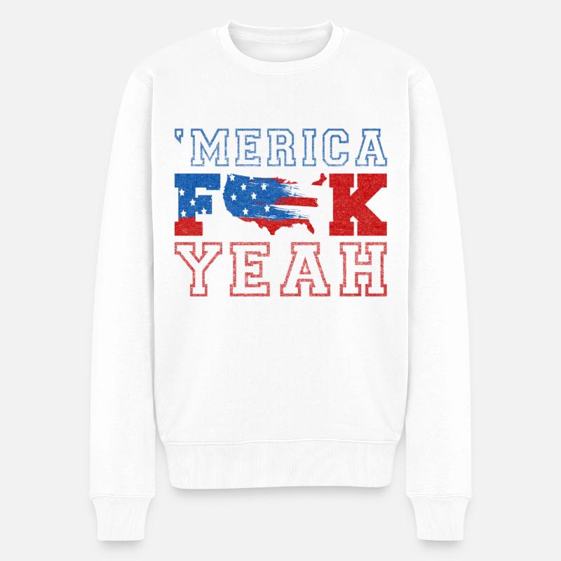 Amerika Fick ja - Männer Premium Bio Pullover - Weiß