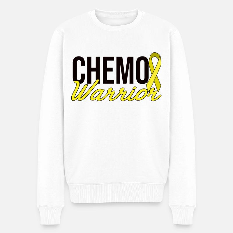 Chemo Warrior - Ruban jaune - Pull Premium bio Homme - blanc