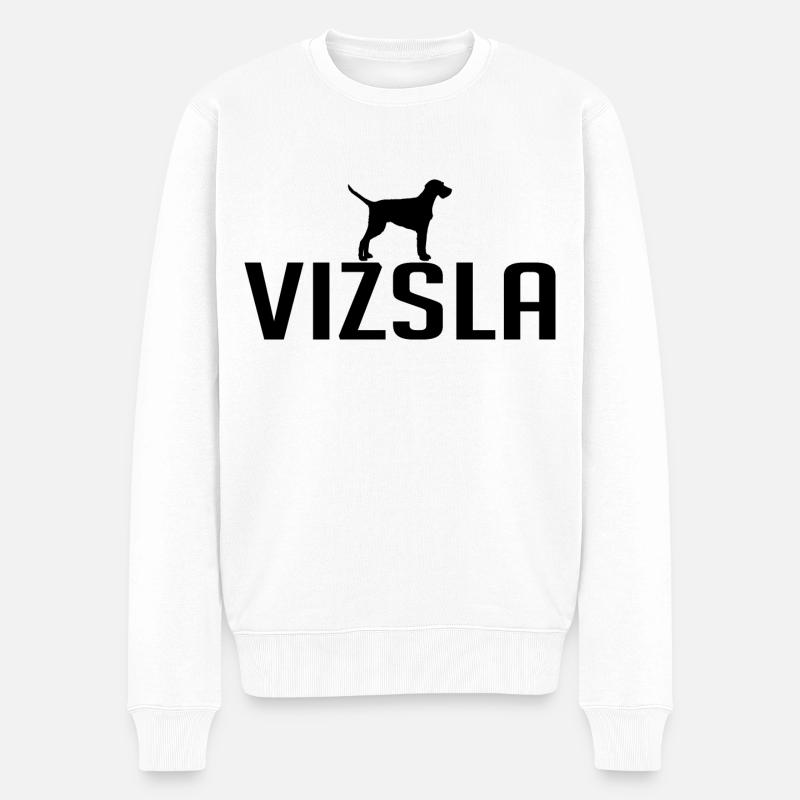 VIZSLA Drahthaar Hunderasse Hund Wilsigns - Männer Premium Bio Pullover - Weiß