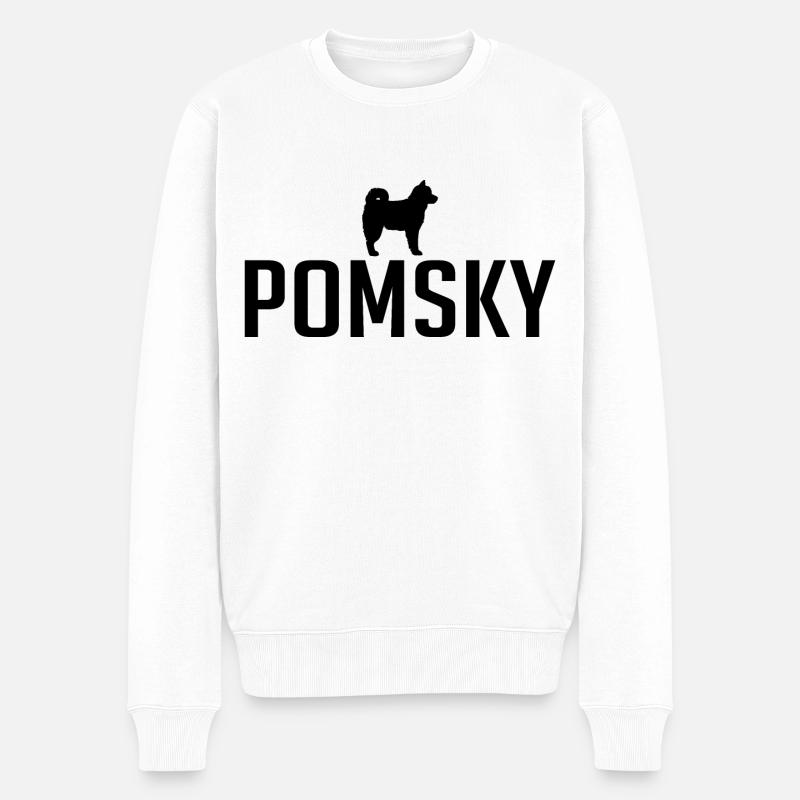 Pomsky Hunderasse Hunde Wilsigns - Männer Premium Bio Pullover - Weiß
