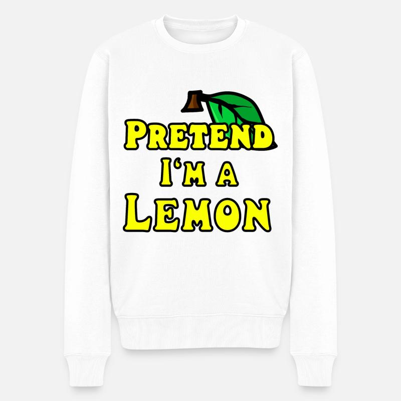 Tu so als wäre ich eine Zitronen Halloween Kostüm - Männer Premium Bio Pullover - Weiß