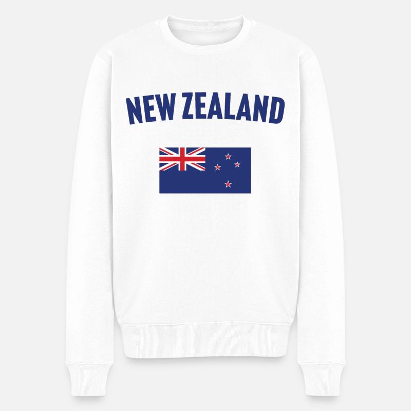 Drapeau de la Nouvelle-Zélande - Pull Premium bio Homme - blanc