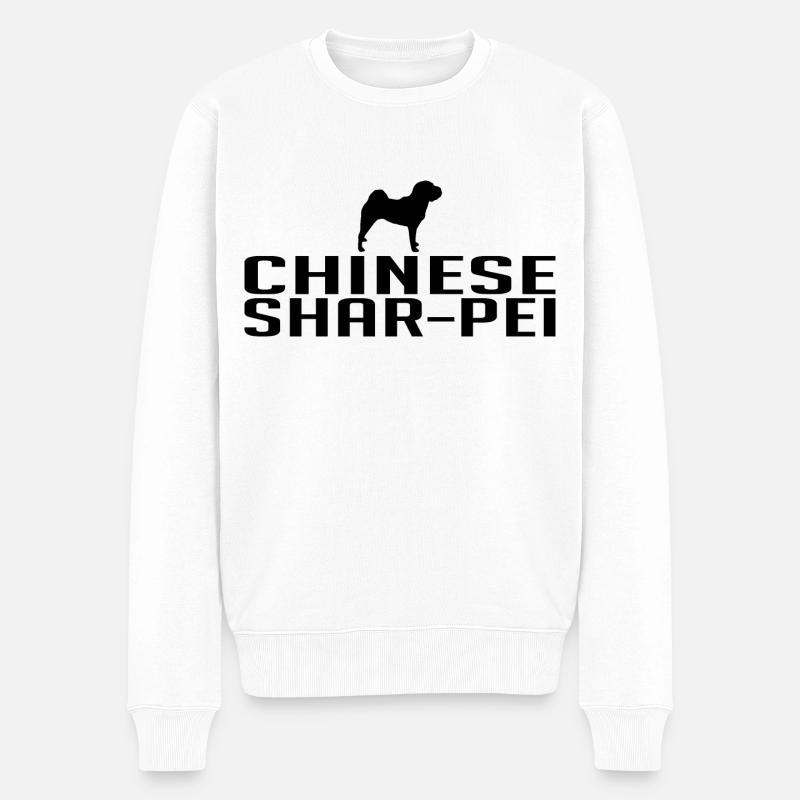 Chinese Shar-Pei Hunderasse Hunde Wilsigns - Männer Premium Bio Pullover - Weiß