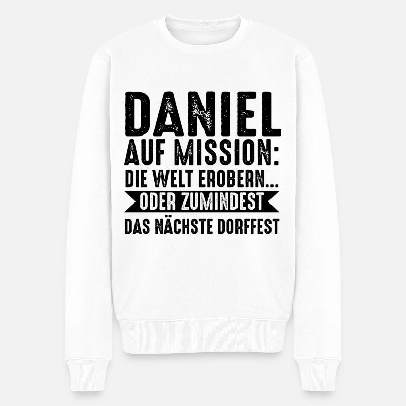 Vorname Daniel - Männer Premium Bio Pullover - Weiß