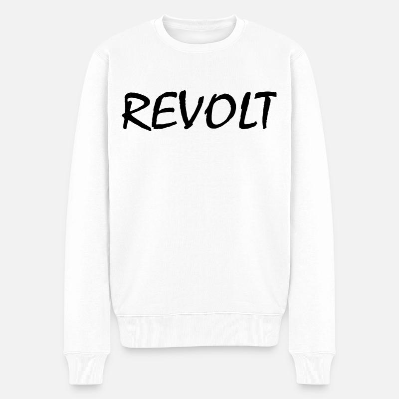 Revolt - Männer Premium Bio Pullover - Weiß