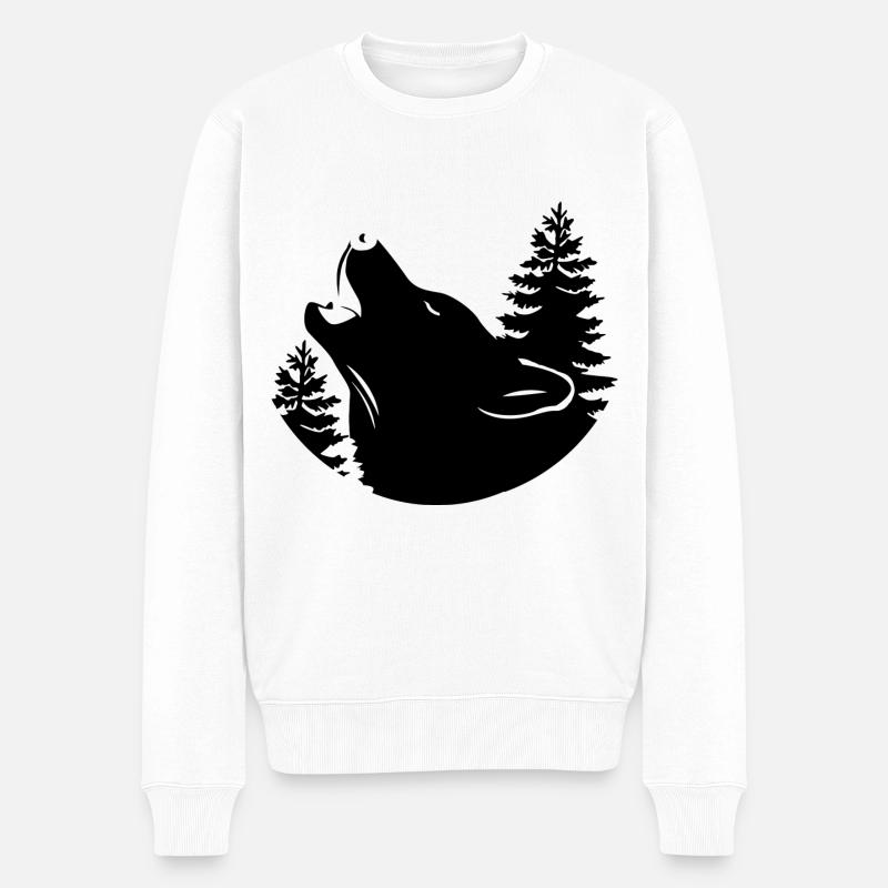 Wolf - Protection de la nature - Protection des animaux - Pull Premium bio Homme - blanc