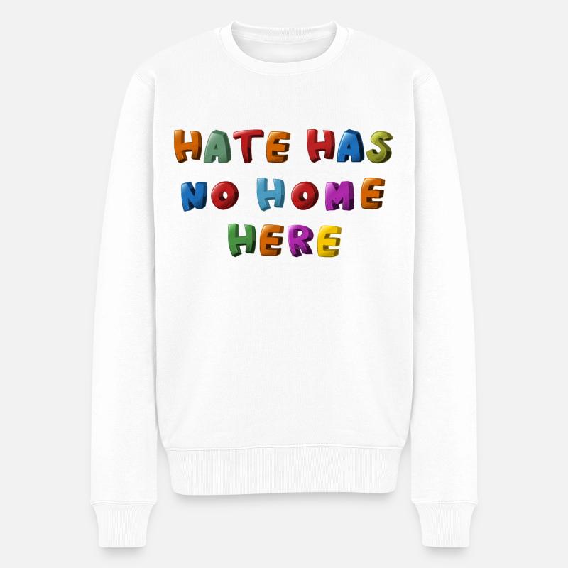 hate has no home here - Männer Premium Bio Pullover - Weiß