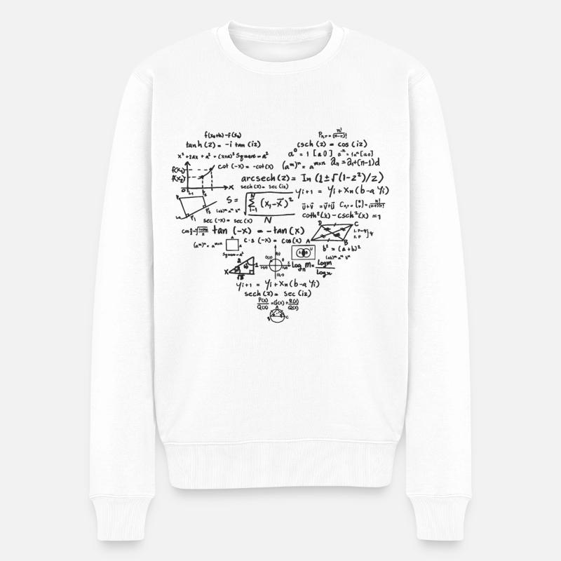 Mathe Herz Outfit - Männer Premium Bio Pullover - Weiß