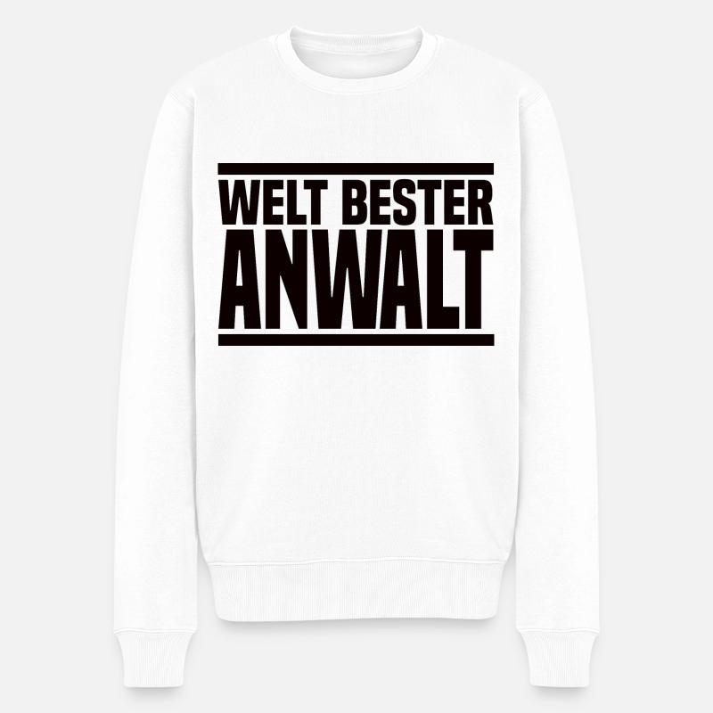 Welt Bester Anwalt - Männer Premium Bio Pullover - Weiß