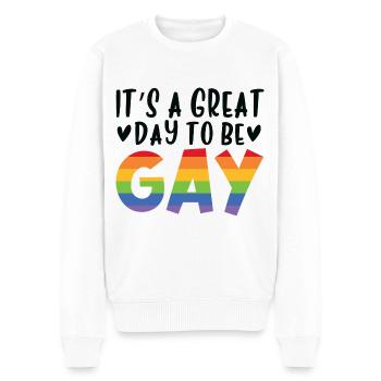 It's A Great Day To Be Gay - Männer Premium Bio Pullover - Weiß - Vorne - Thijin (182cm)