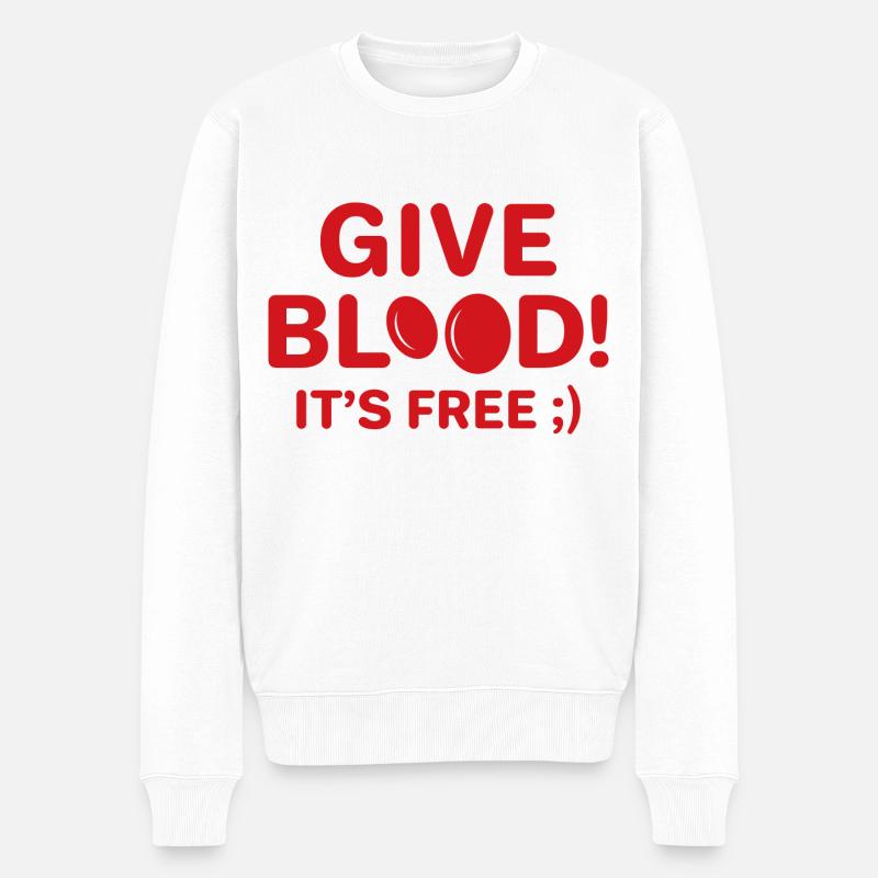 Donnez du sang c’est gratuit - Pull Premium bio Homme - blanc