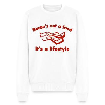 Speck ist kein Essen, sondern ein Lebensstil - Männer Premium Bio Pullover - Weiß - Vorne - Thijin (182cm)