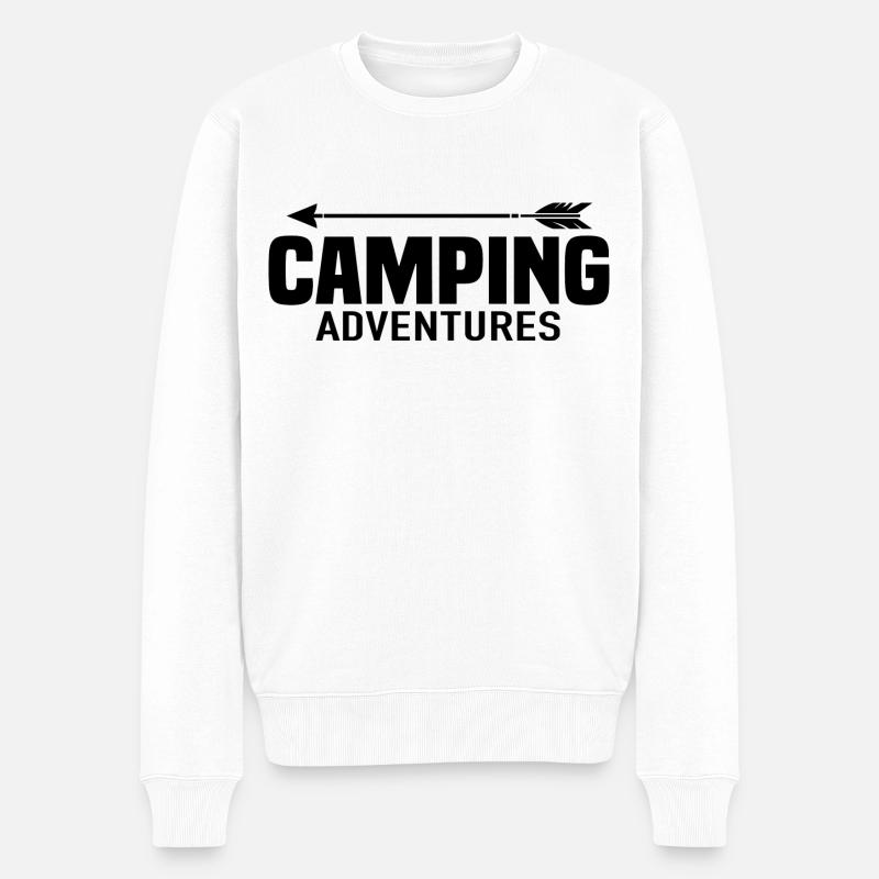 Camping Adventures - Männer Premium Bio Pullover - Weiß