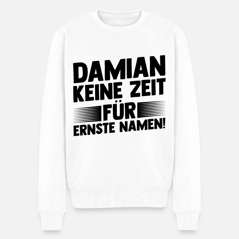 Vorname Damian - Männer Premium Bio Pullover - Weiß