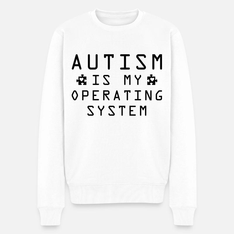 Autismus ist mein Betriebssystem - Männer Premium Bio Pullover - Weiß
