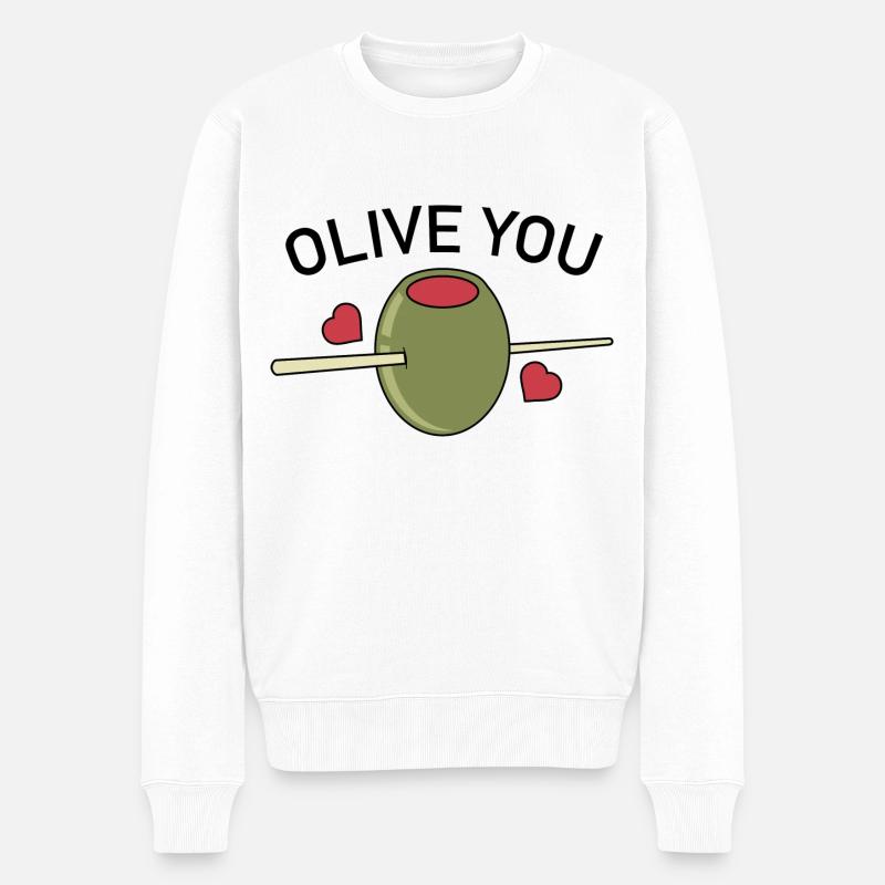 Olive You - Pull Premium bio Homme - blanc