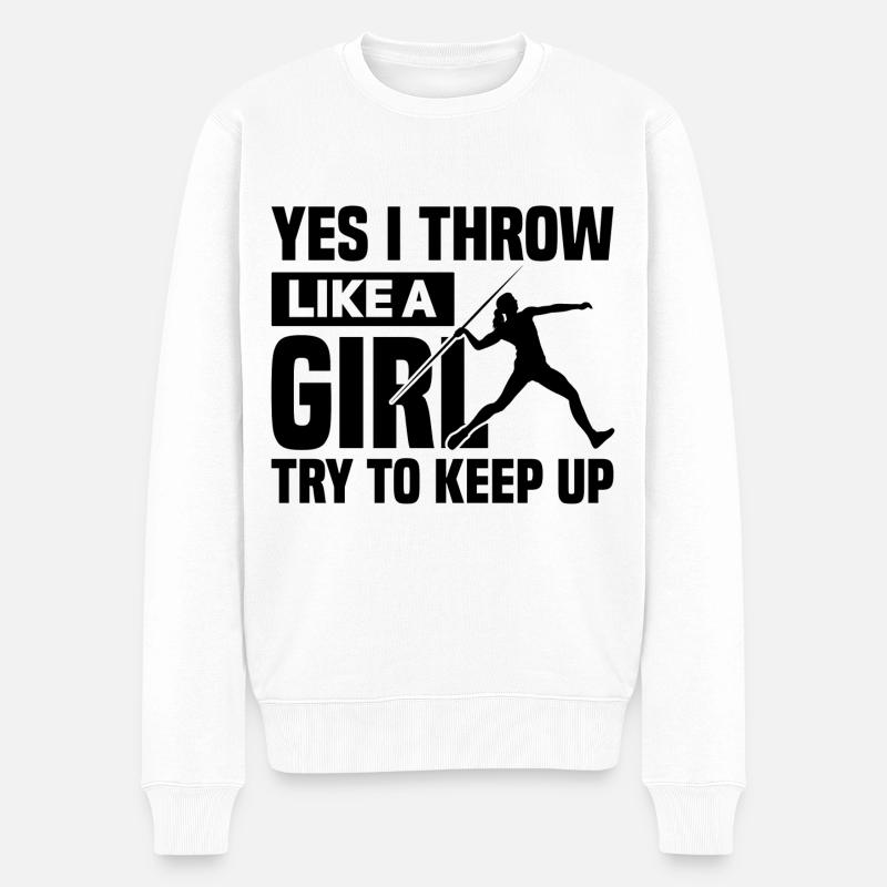 Speerwerfen - Männer Premium Bio Pullover - Weiß