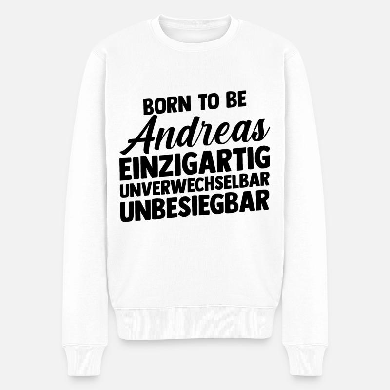 Prénom Andreas - Pull Premium bio Homme - blanc