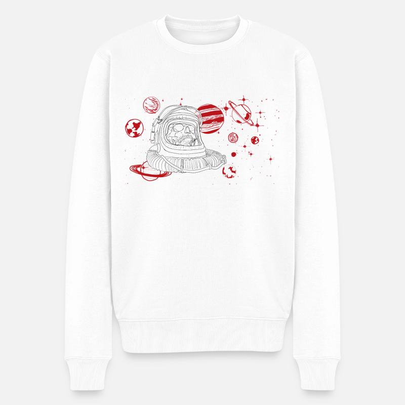 cri silencieux dans l'univers, noir - Pull Premium bio Homme - blanc