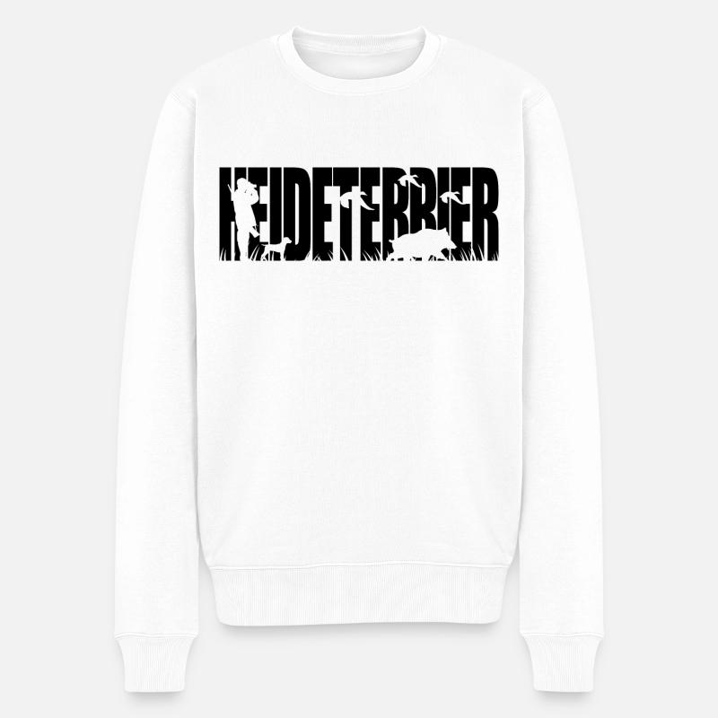 HEIDETERRIER Jagdhunde Jagdhund Wilsigns - Männer Premium Bio Pullover - Weiß