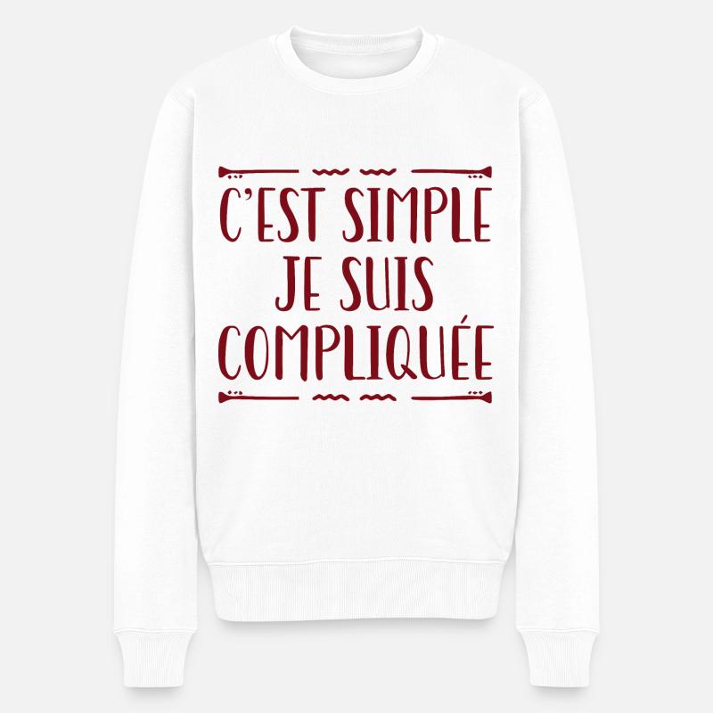 C'est Simple Je Suis Compliquée - Pull Premium bio Homme - blanc
