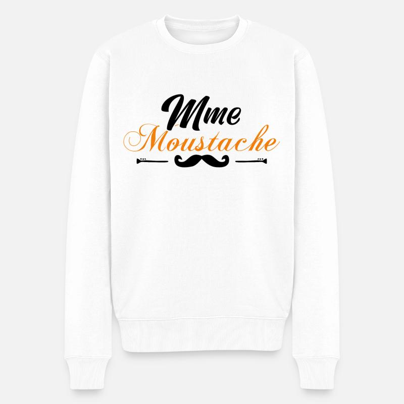 monsieur moustaches, Idée cadeau d'élégance. - Pull Premium bio Homme - blanc