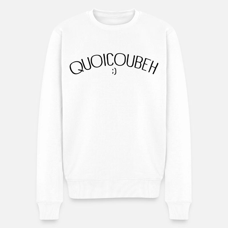 Quoicoubeh - Pull Premium bio Homme - blanc