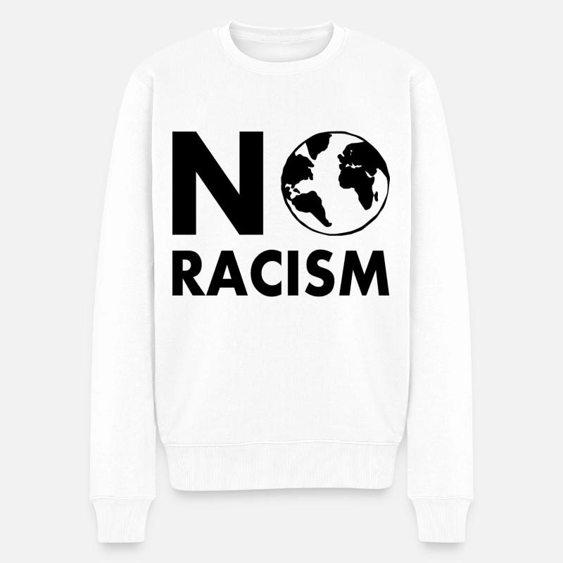 No racism - Pull Premium bio Homme - blanc